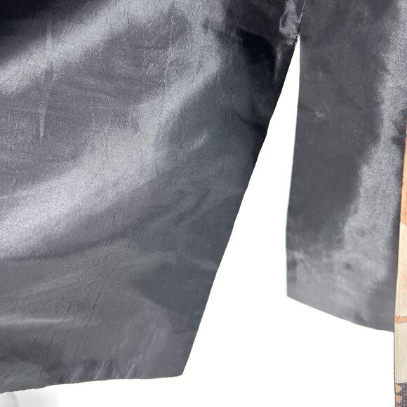 VTG Custom Black Brown Metallic Silk Artsy Blazer Jacket Womens - Picture 8 of 8